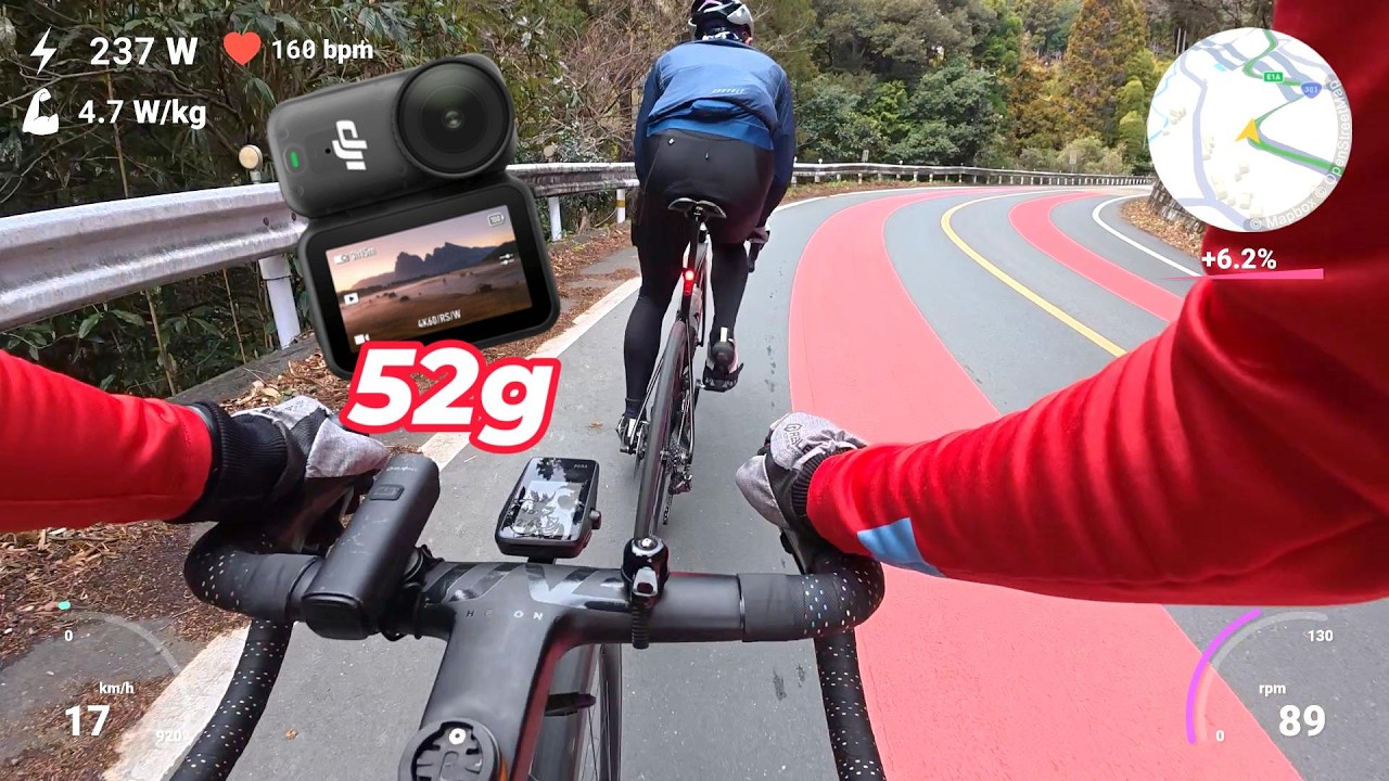 【ヒルクライム20分走】52g小型カメラでサイクリング動画を撮影してみた！