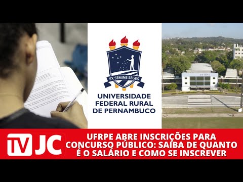 UFRPE abre inscrições para concurso público com salários de até R$ 4.180,66