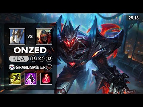 OnZed Zed vs Galio Mid - KR Challenger - Patch 25.13 Season 15