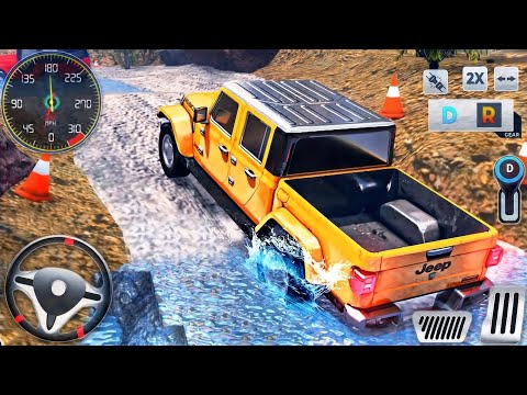 Yellow Jeep Offroad King Splashing Mud & Water | Crazy 4x4 Driving Android Gameplay