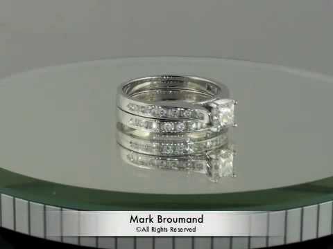 1.20ct Princess Cut Diamond Engagement Ring and Wedding Band- Mark Broumand