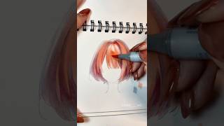【コピック】髪の毛塗るの楽しい😀#イラスト #copic #illustration #アナログイラスト