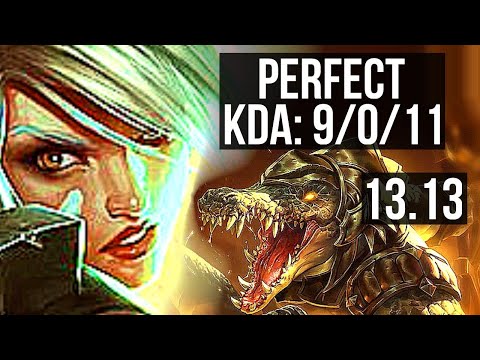 RIVEN vs RENEKTON (TOP) | 9/0/11, 1.8M mastery, Legendary | NA Master | 13.13