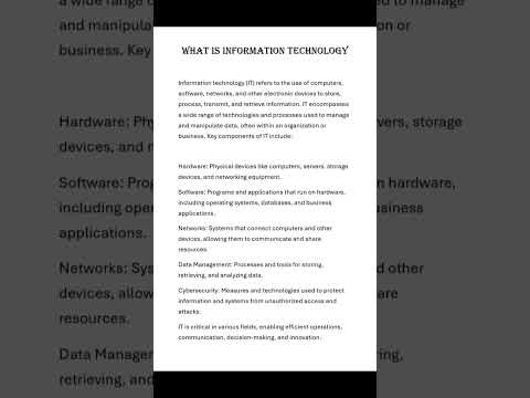 what is Information technology