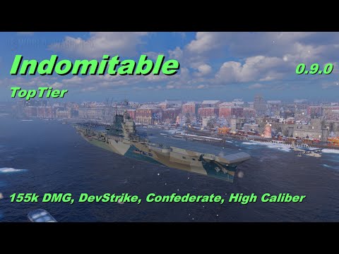 WOWS 0.9.0 - Indomitable: TopTier - It's a Beast