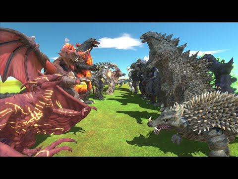 Kaiju War - Burning Godzilla VS Godzilla 2014 Team - Animal Revolt Battle Simulator