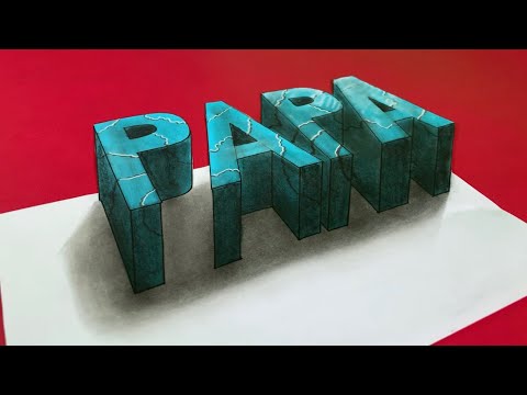 Comment dessiner des lettres en 3d ( PAPA)