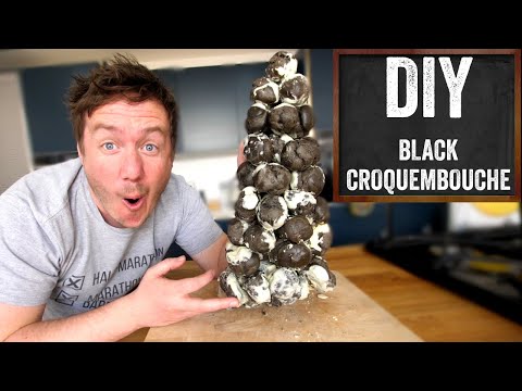 Black Croquembouche Recipe (Charcoal Profiterole Tower!)