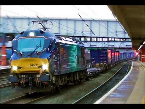 DRS 88002 Speeds Past Lancaster Working Daventry Drs (Tesco) To Mossend Euroterminal