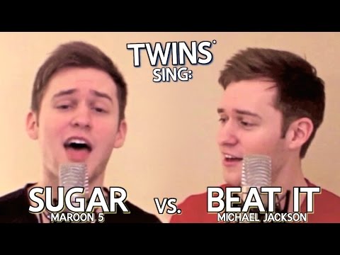 Twins sing Maroon 5 - Sugar w/ Beat it - Michael Jackson (Acoustic Music Video Cover)