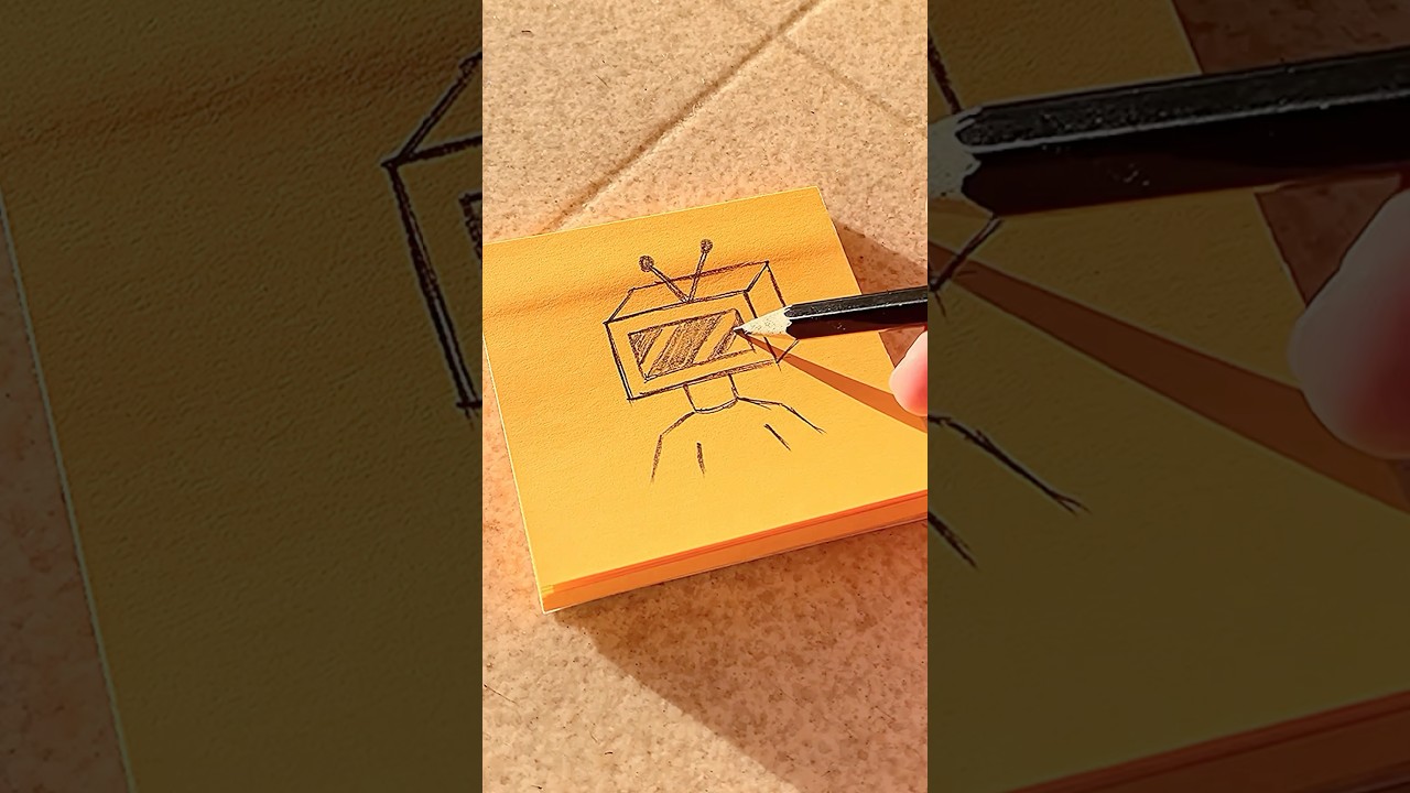 Drawing On Sticky Notes 🤩 | #drawing #art #easydrawing #easy #short