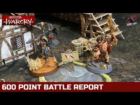 WARCRY BATTLE REPORT - UNTAMED BEASTS v CORVUS CABAL - 600 Point Warbands 4v4 Fighters New Format