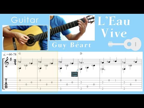 L'Eau Vive / Guy Béart (Guitar) [Notation + TAB]