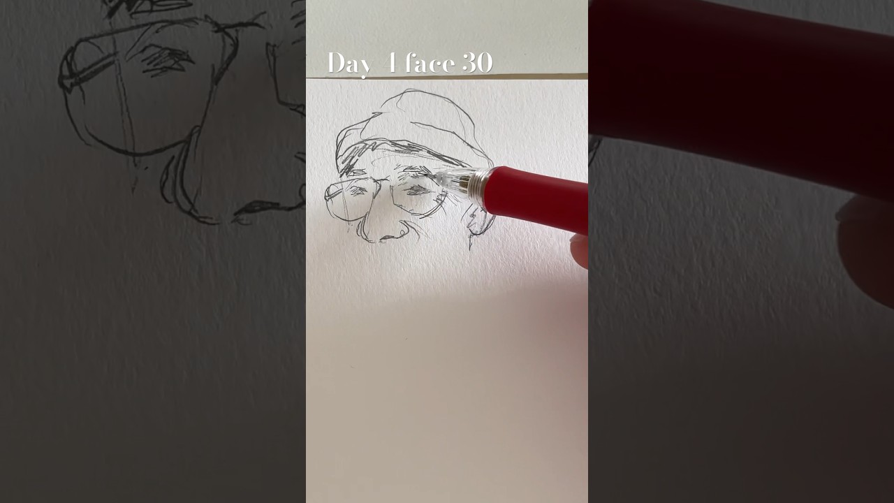 Day 4 face 30 #sketch #dailydrawing #100headschallenge #notlikeus #portrait #art #glasses #beanie