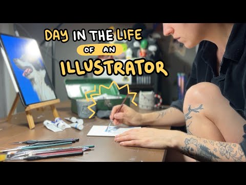 ART VLOG self employed illustrator: day in the life - YouTube