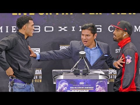 David Benavidez vs J' Leon Love Almost COME TO BLOWS Held Back in HEATED FACE OFF