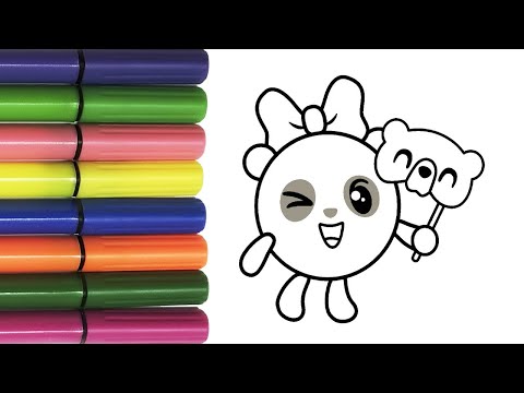№216 🎨 BabyRiki coloring book 🌈  We color Pandy BabyRiki cartoon 🟣🟡🟢 Coloring book cartoon BabyRiki