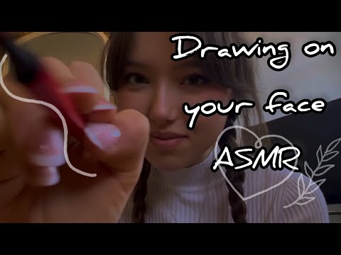 Drawing on your face ASMR (pens layered sounds)