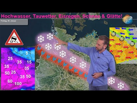 Weather warning: Slippery conditions, risk of flooding! Current rain, snow, and storm forecast fo...