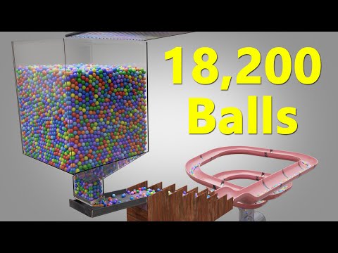 18,200 Colorful Balls Marble Run Loop animation V11