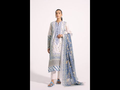 E0231 | ETHNiC Three Piece Suit | Printed Lawn | Unstitched
