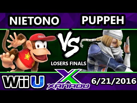 S@X 155 - Puppeh (Sheik, Donkeykong) Vs. DNG | Nietono (Diddy) SSB4 Losers Finals - Smash Wii U