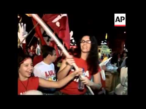 Brazilians celebrating Lula's victory in Rio de Janiero