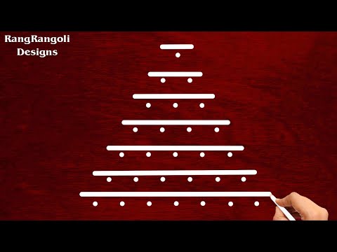 Aishwarya Rangoli with 7X1 dots | Easy Kolam for Friday laxmi pooja | Pooja Room RangRangoli designs