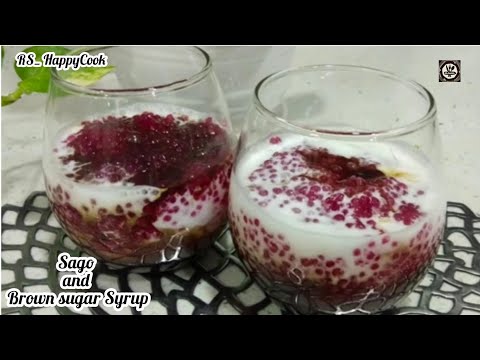 Delicious Malaysian Dessert Sago And Brown Sugar Syrup ( SAGU GULA MELAKA )
