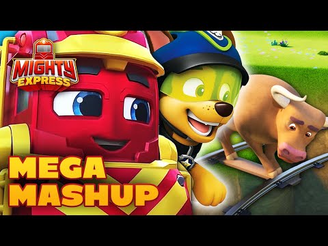 Nate And Chase Rescue Bart the Bull! 🐮 Mighty Express + PAW Patrol Mega RESCUE Mashup!