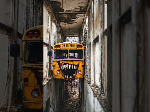 EVIL SCHOOL BUS EATER IS HERE 🤯 #schoolbus #scary #spooky