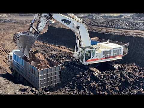Coal Mine Opening: Caterpillar 385C Excavator Loading Coal at 60 Meters Depth - Interkat SA