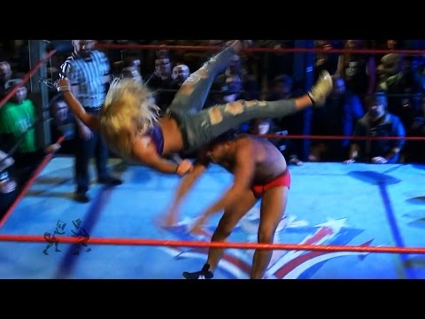 Chris Dickinson Pazuzu Bombs Kimber Lee (All 3 Angles) - Beyond Wrestling "King Of Arts"