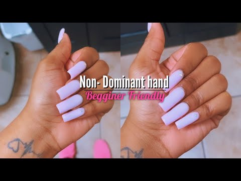 How To : Acrylic Nails | Non-Dominant hand Tutorial | Beginner Friendly