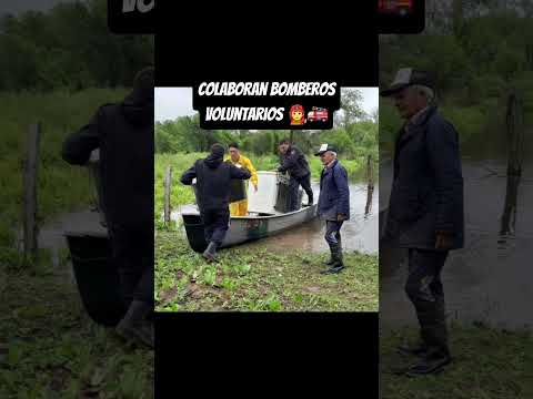Bomberos voluntarios de Isla del Cerrito (Chaco) asisten a las primeras autoevacuaciones. #ElNiño
