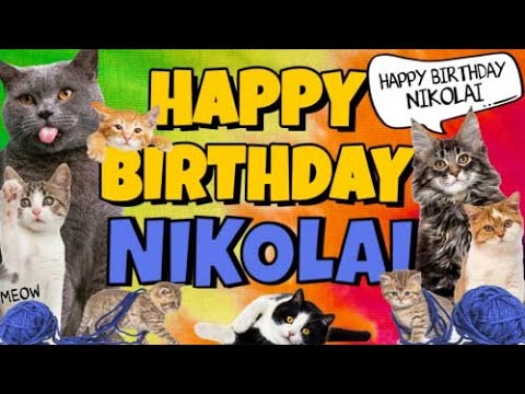 Happy Birthday Nikolai! Crazy Cats Say Happy Birthday Nikolai (Very Funny)
