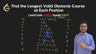 YouTube video '1964. Find the Longest Valid Obstacle Course at Each Position | LIS | LeetCode Daily Challenge POTD'
