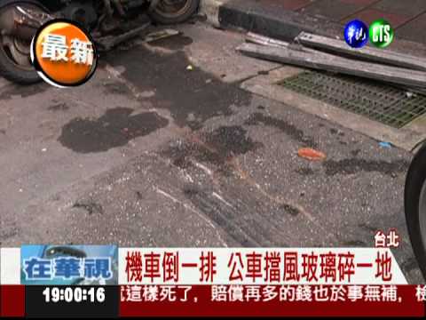 司機暈眩誤催油門 公車撞進門