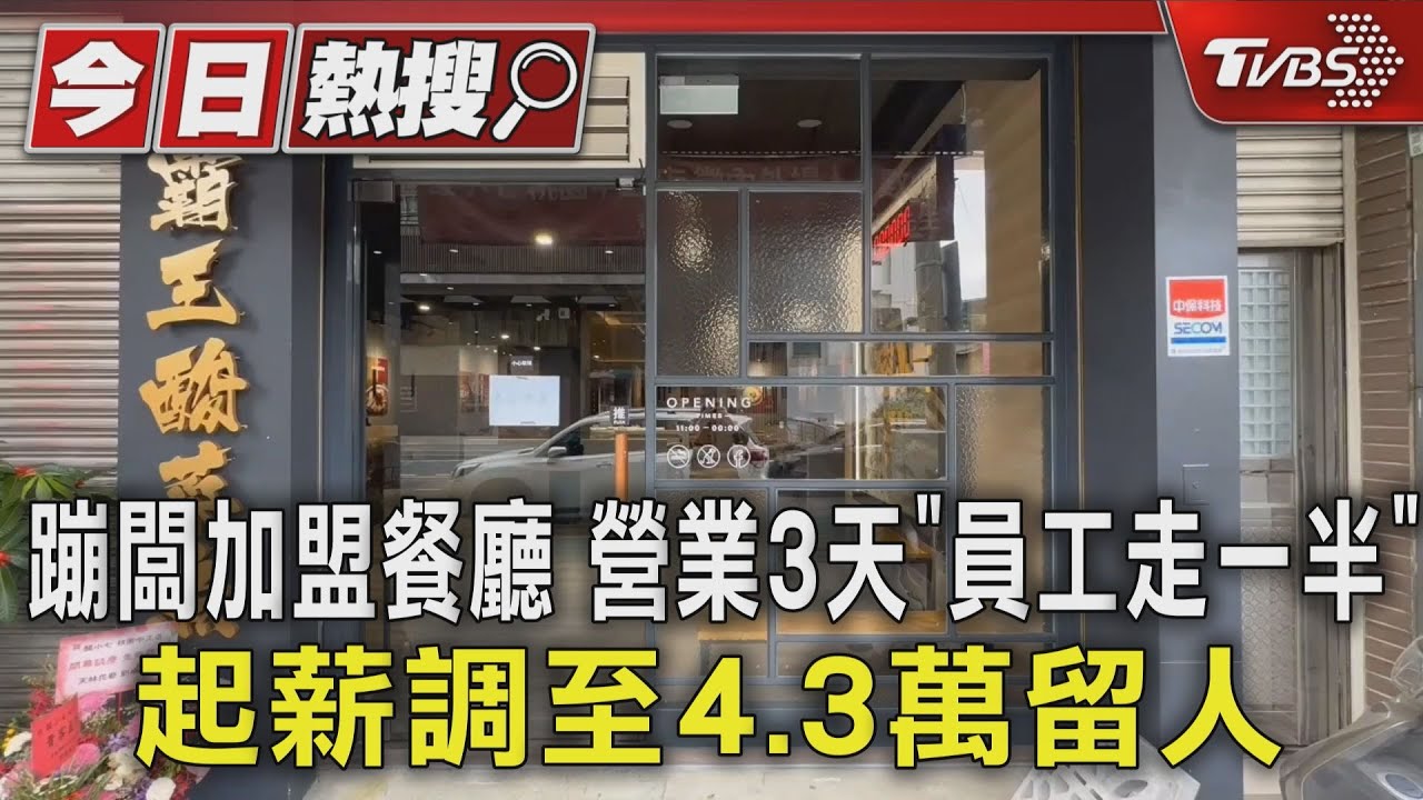 忙翻!蹦闆加盟餐廳 營業3天「員工走一半」