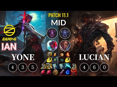 OZ Ian Yone vs Lucian Mid - KR Patch 11.1