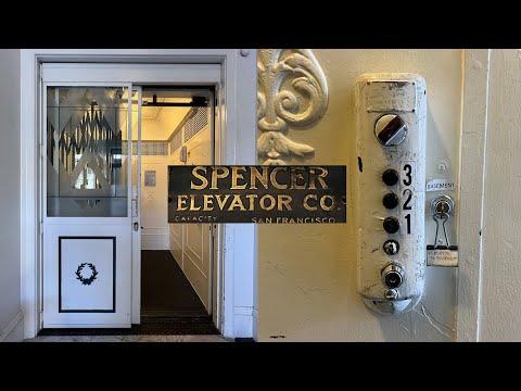 REALLY NEAT Historic Gated Spencer Traction Elevator - Oakland, CA