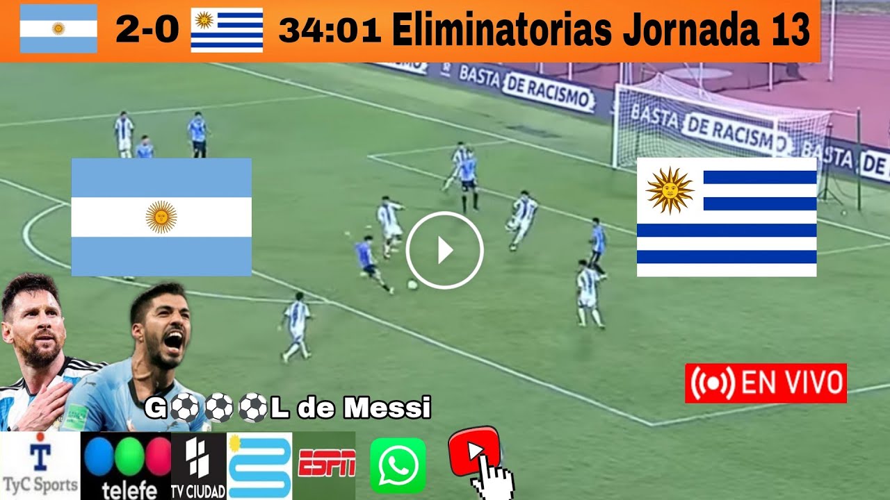 Argentina vs. Uruguay en vivo, donde ver, a que hora juega Argentina vs. Uruguay Eliminatorias 2025