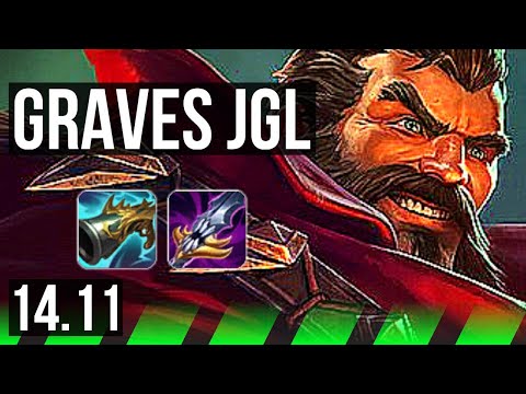 GRAVES vs GRAGAS (JGL) | 7/0/7, Rank 3 Graves, Rank 10, Godlike, 500+ games | KR Challenger | 14.11