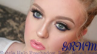 GRWM - Sutble Halo Eye ♡ Bold Blue Waterline ♡ Makeup Tutorial || LulaBella11