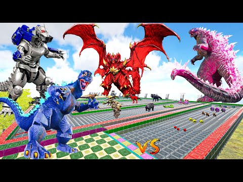 Ark Dinosaur Deathrun Vs Indoraptor Vs Spider T-rex - Ark Creature Survival Evolved