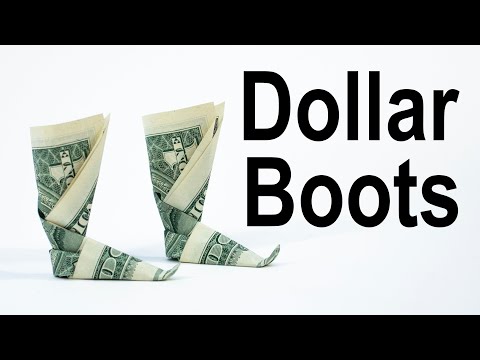 $1 Origami Boot - How to Fold a Dollar into a Boot