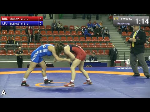 Repechage FW - 60 kg: Victoria BOBEVA  (BUL) df. Giedre BLEKAITYTE  (LTU) by TF, 10-0