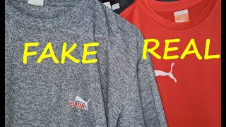 Puma T shirt real vs fake review. How to spot fake Puma shirt