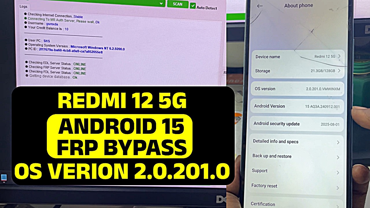 REDMI 12 5G FRP BYPASS ANDROID 15 ONE CLICK 2026