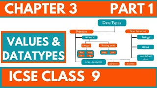 VALUES AND DATA TYPE | ICSE 9|COMPUTER APPLICATIONS | CHAPTER 1| PART 1